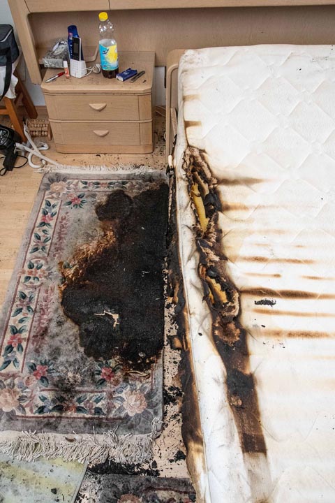 Feuerwehreinsatz nach Brand in Reiheneinfamilienhaus. Foto: Polizei BL