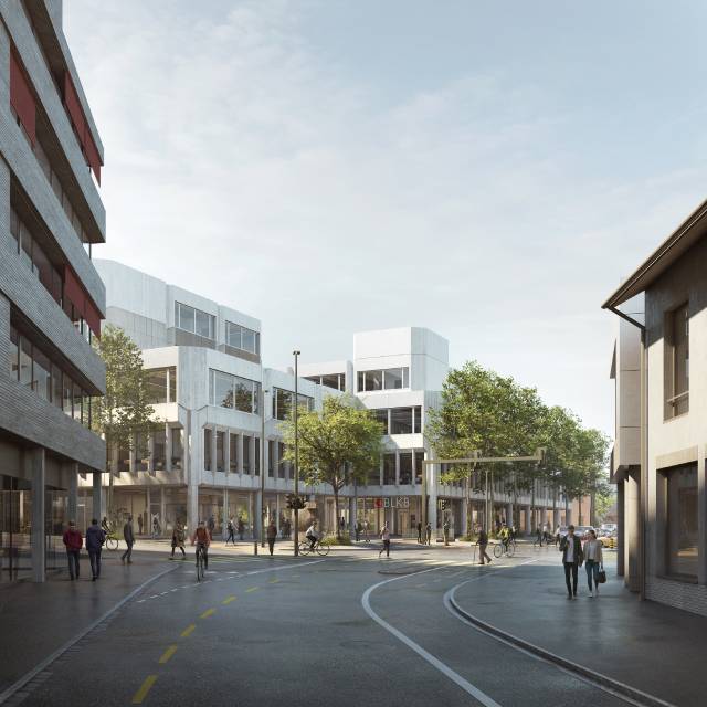 Der Hauptsitz der BLKB in Liestal – hier der Haupteingang in einer Visualisierung – wird bis 2030 umfassend saniert.