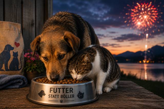 Futter statt Böller: Mit einer Futterspende wird der Nationalfeiertag zu einem Zeichen gelebter Tierliebe.